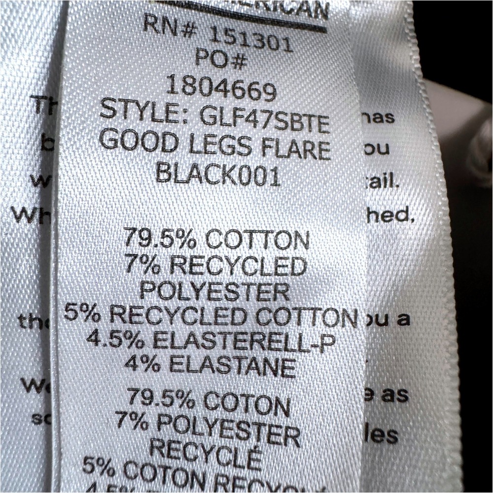GOOD AMERICAN Good Legs Flare 18 33.5" Inseam Black NEW Mid-Rise Skinny Fit - Picture 7 of 9